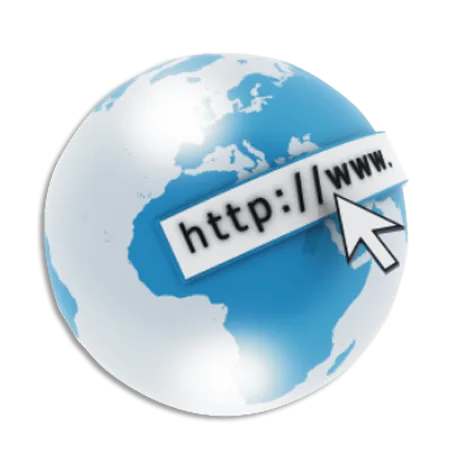Globe terrestre avec une adresse web